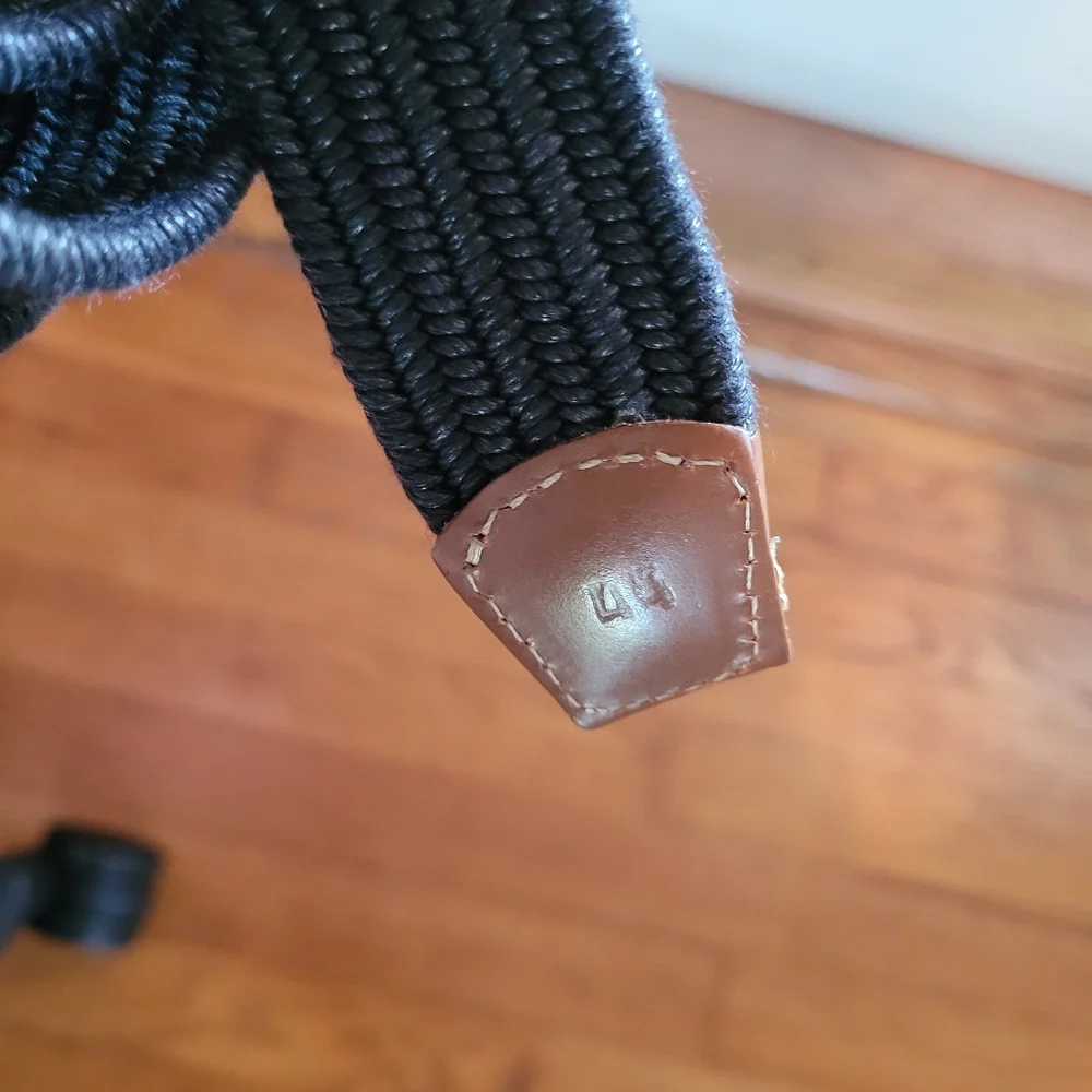 Torino woven cotton & leather belt Size 44, unisex
